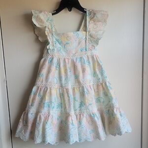 Floral Lace Kids Dress - Pastel Colors
